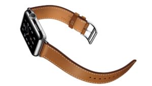 Apple Watch von Hèrmes mit Edelstahlgehäuse & Single Tour Epson-Lederarmband, um 1.350 Euro
