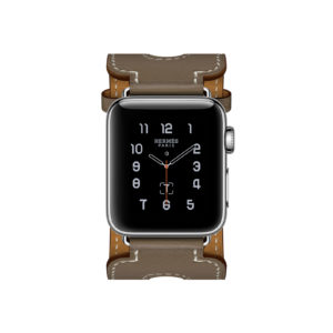 Et voilà: Die Apple Watch von Hèrmes mit Edelstahlgehäuse & Cuff Swift-Lederarmband mit Doppelschnalle
