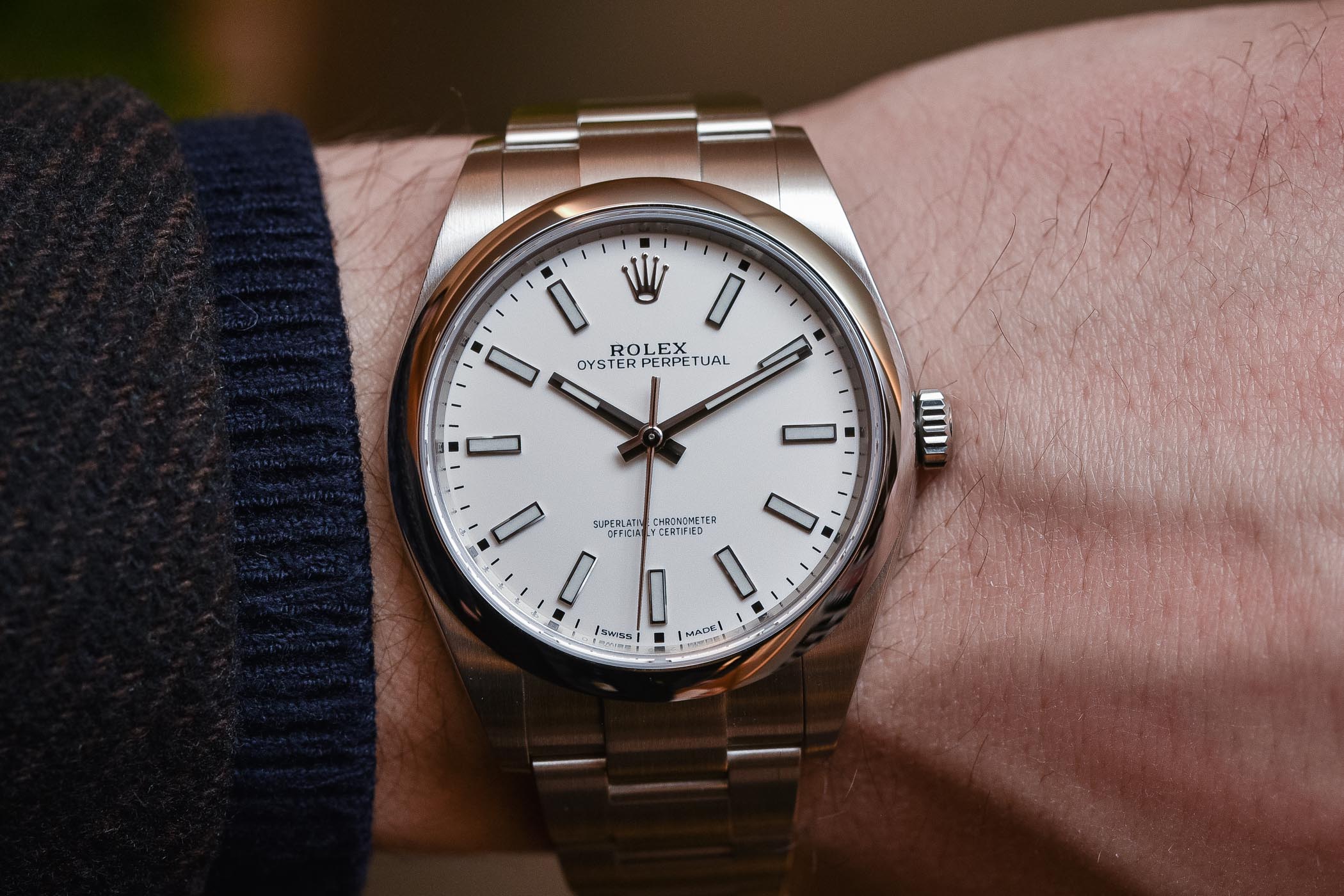 rolex oyster perpetual 39 white review