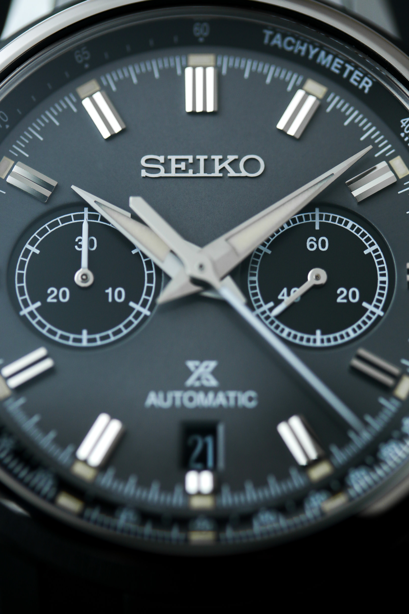 Close-Up der Die Seiko Prospex Speedtimer Chronograph SRQ037