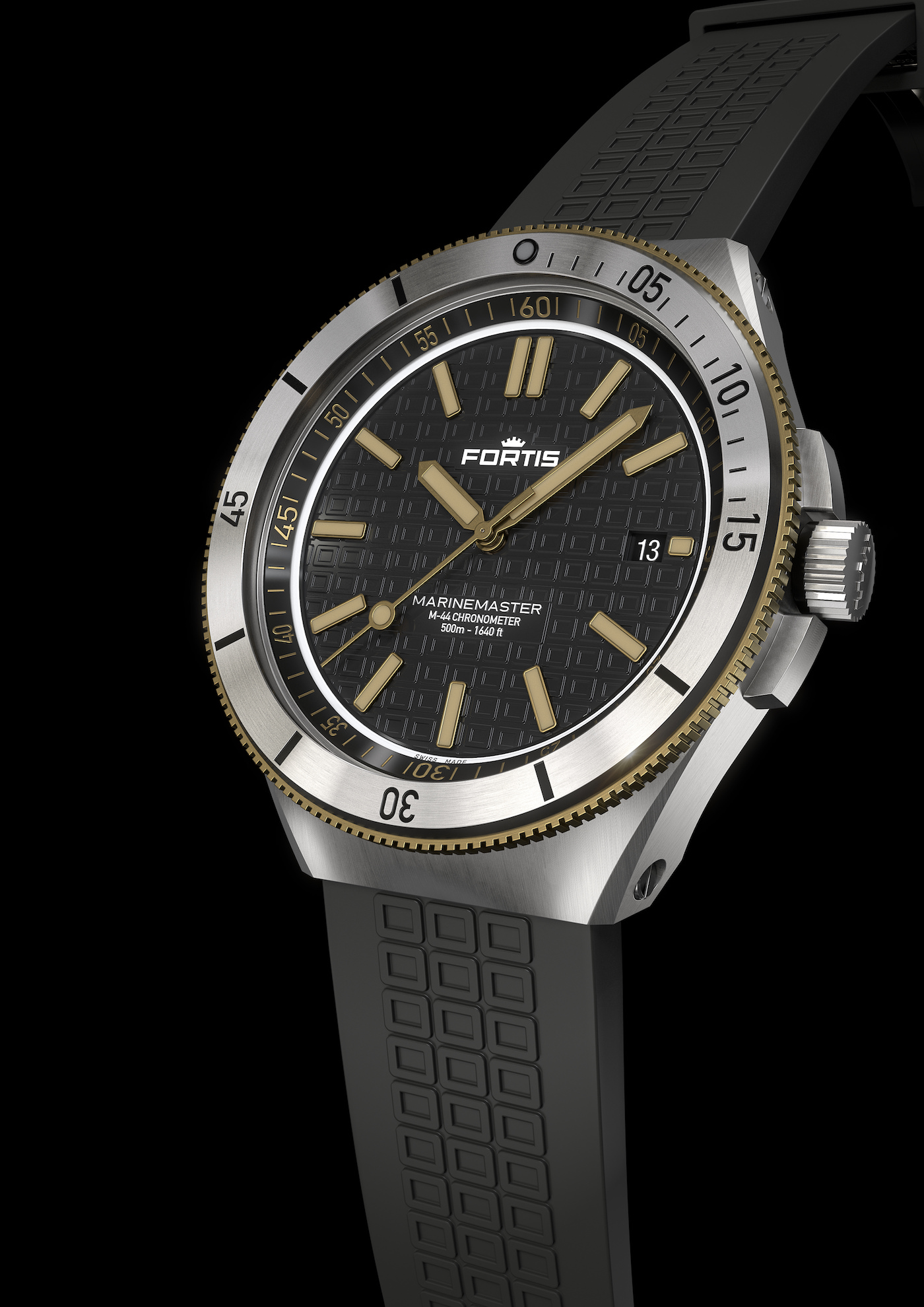 Fortis Marinemaster M-44 Black Resin Gold